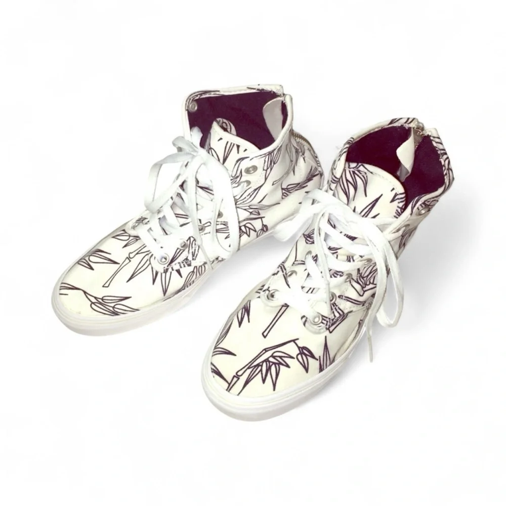 Vans High Top Lace up with zip back canvas shoe